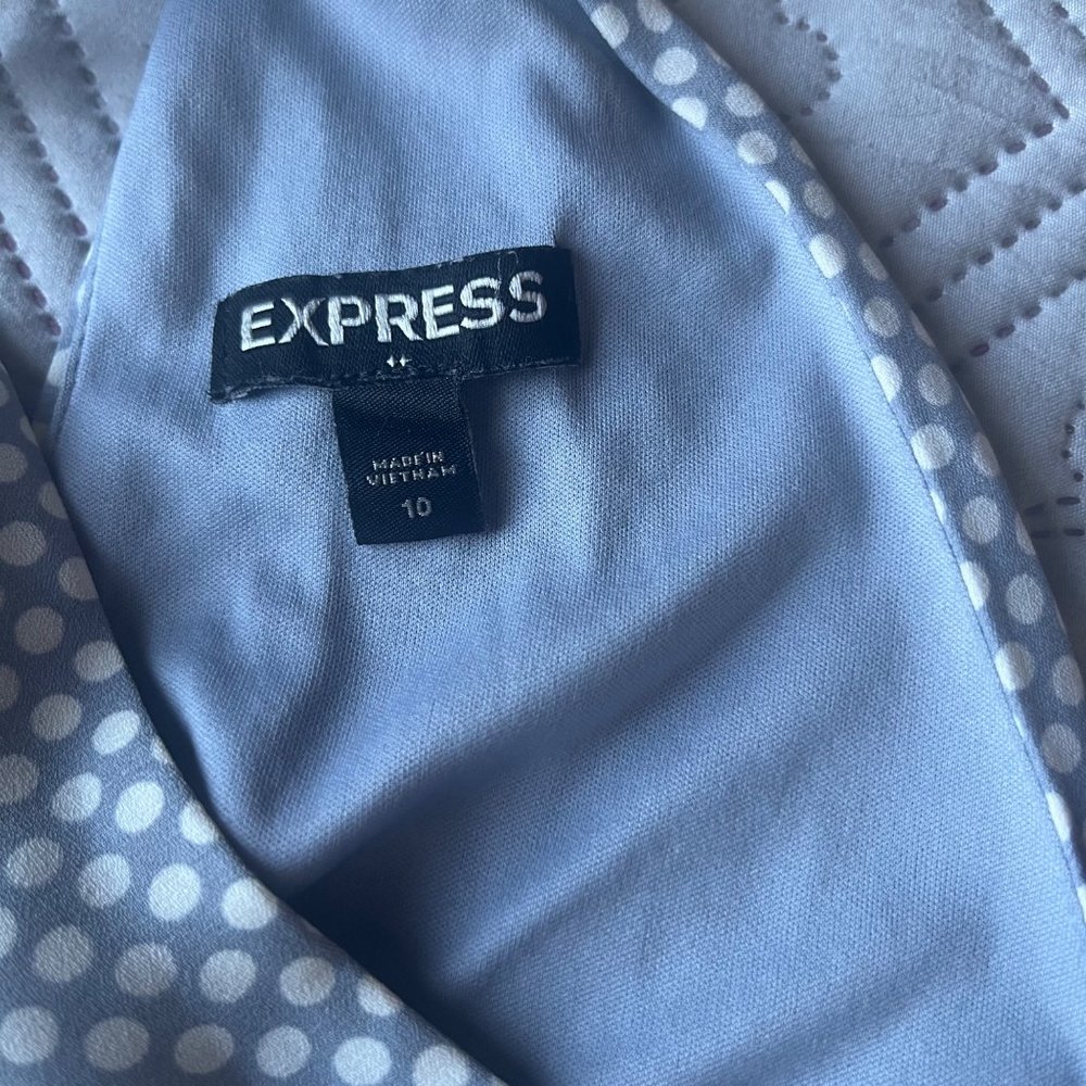 Express Polka Dot Halter Neck Fit & Flair Sleeveless Lined Dress Size 10 - Picture 4 of 8
